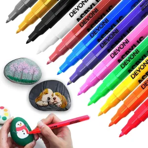 0.7Mm 12 Colors Acrylic Paint Art pens,Extra Fine Paint Pens Acrylic Markers Canvas