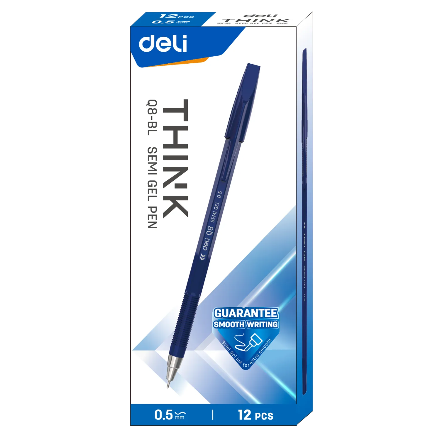 0.7mm Deli Blue Tip Pen Semi Gel