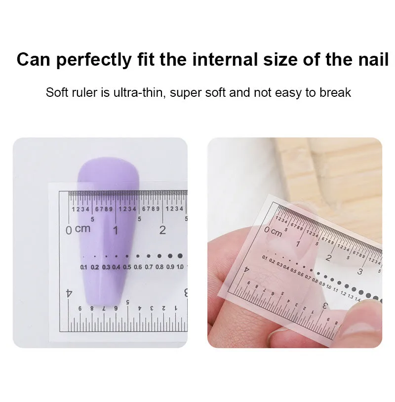 10PCS Fake Nails Measuring Rulers