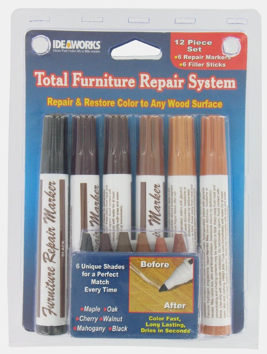 12-Piece Furniture Repair Markers & Crayons Set