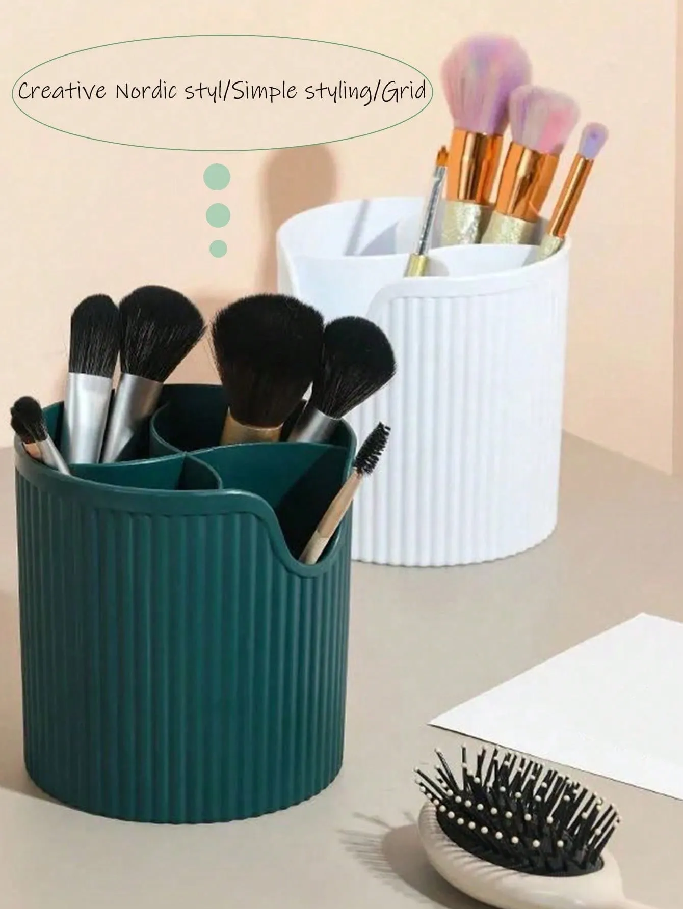 1pc Cute Creative Pen Holder With Large Capacity, Desk Storage Organizer For Students, Boys & Girls, Multifunctional For Makeup Brushes, Eyebrow Pencils, And Other Stationery Items, Suitable For School, Office, And Home, Beauty Organizer