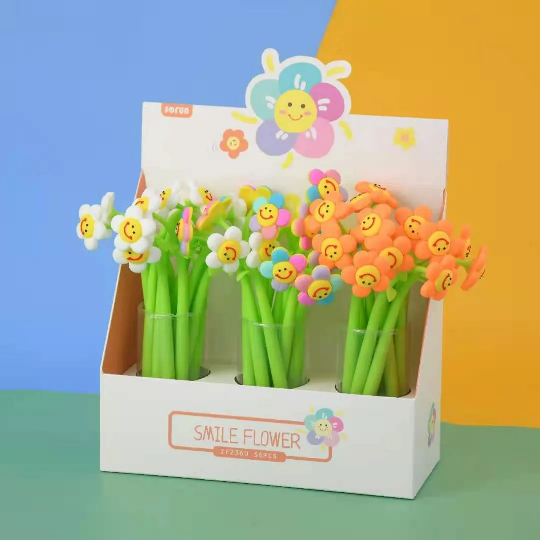 22431 SMILE FLOWER WIGGLE GEL PEN-36