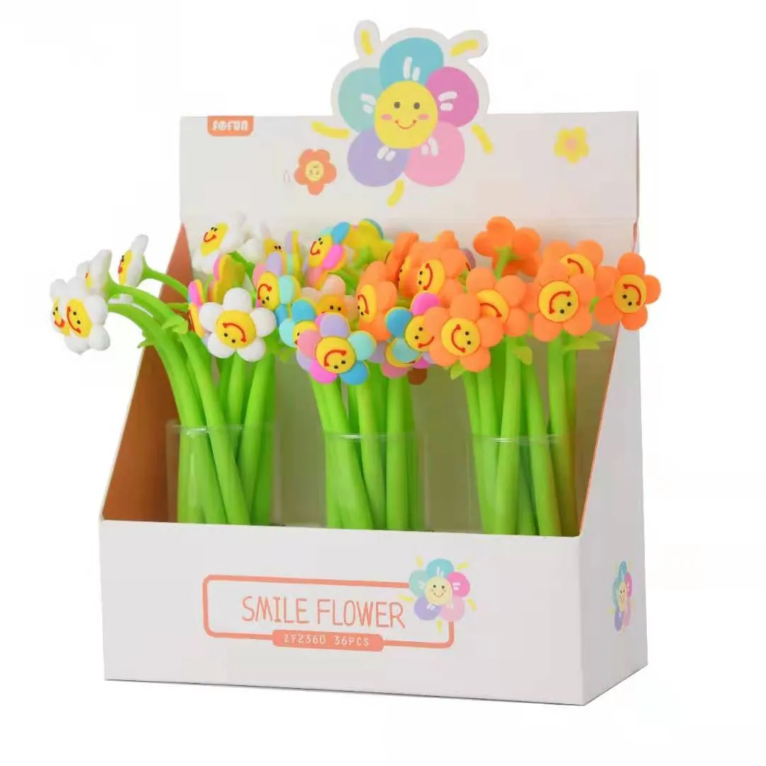 22431 SMILE FLOWER WIGGLE GEL PEN-36