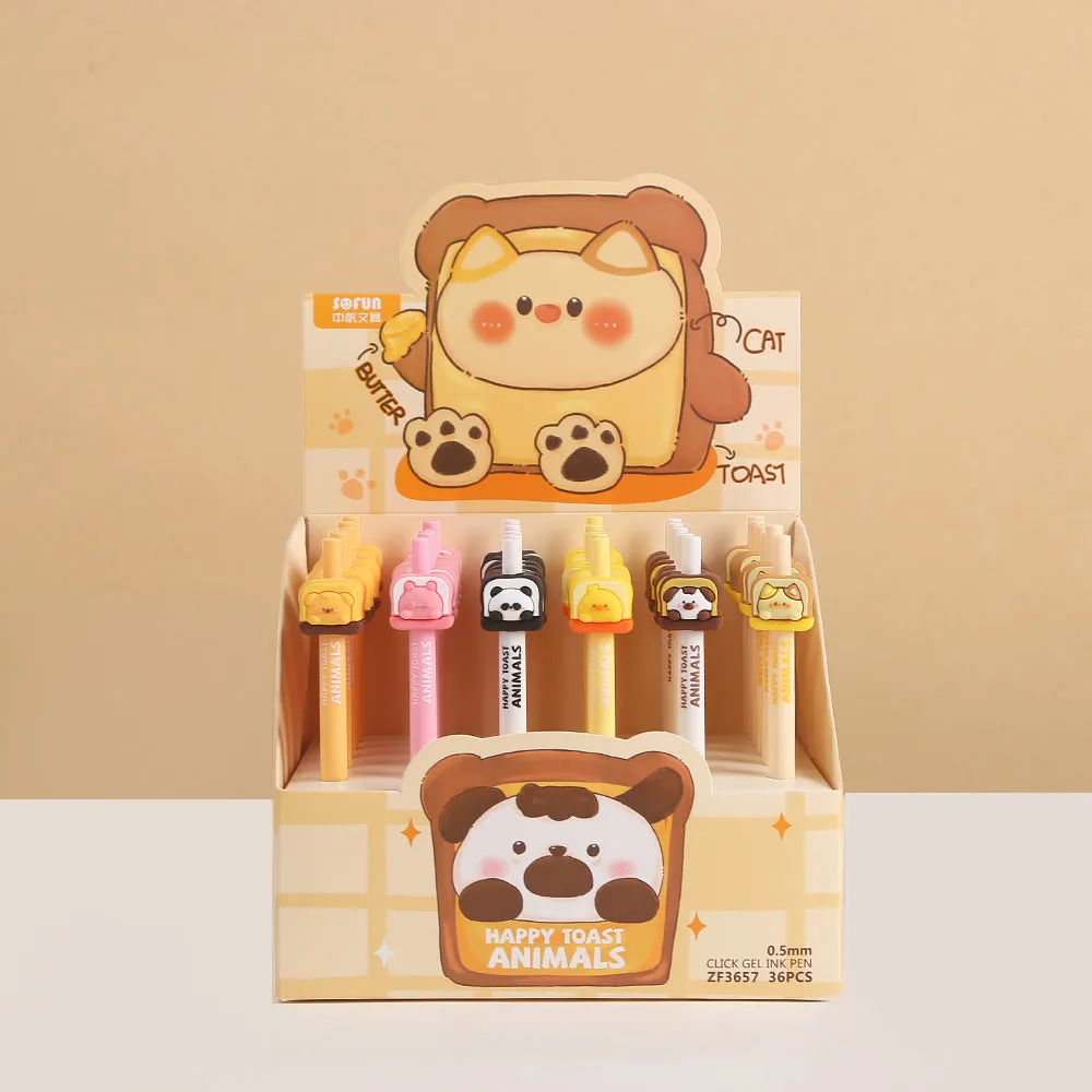 226052 HAPPY TOAST ANIIMALS RETRACTABLE GEL PEN-29