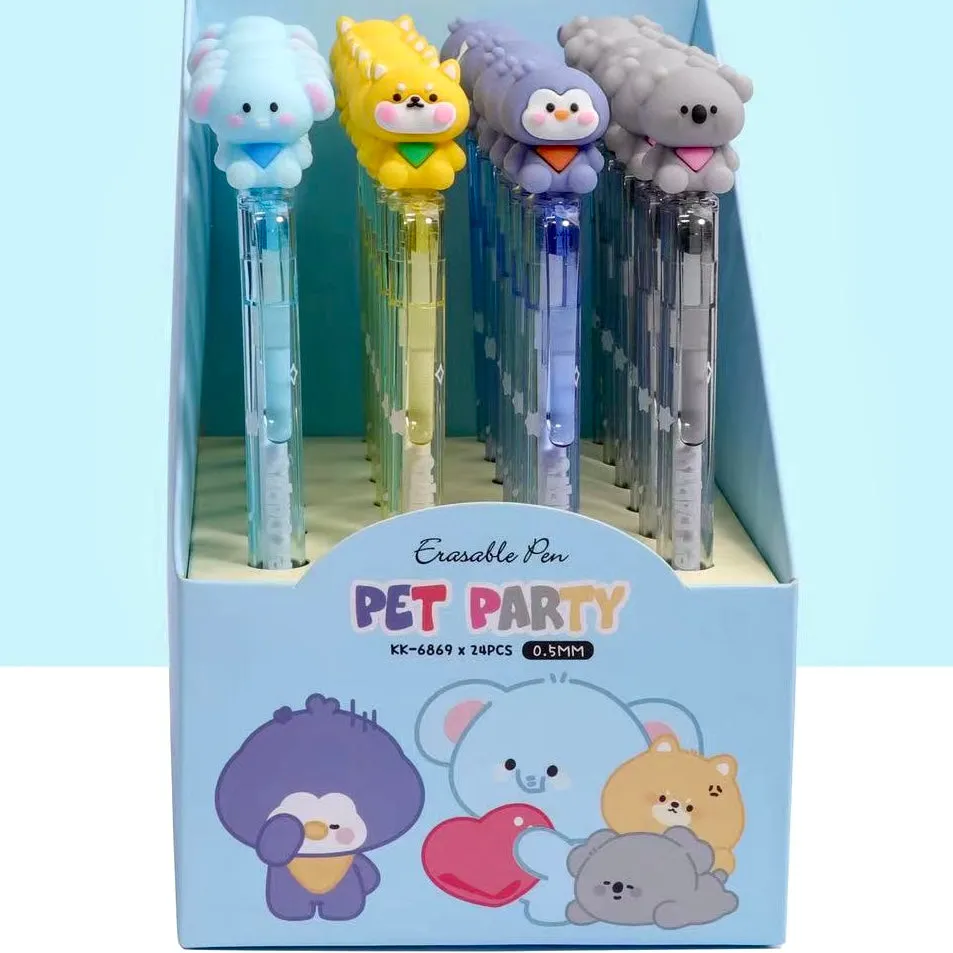 22626 PET PARTY RETRACTABLE GEL PEN-24