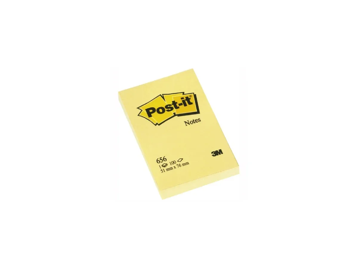 3M Post-It Notes Canary Yellow 656 2inx3in