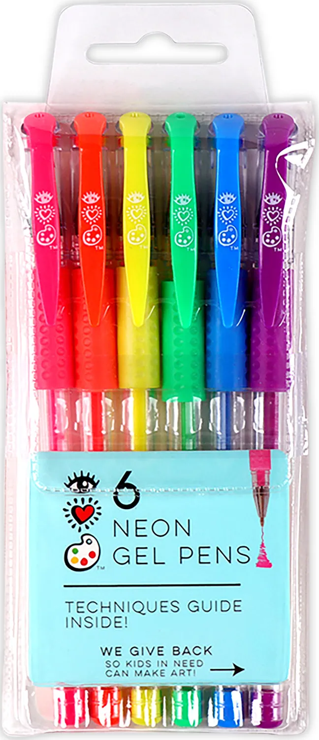 6 Neon Gel Pens