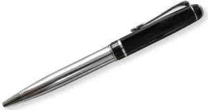 AMS-PN-29 - Black - Chrome Coloured Ball Point Pen