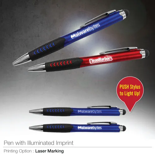 AMS-PN-41 - Metal pen with Stylus   ILLUMINATED LOGO OPTION