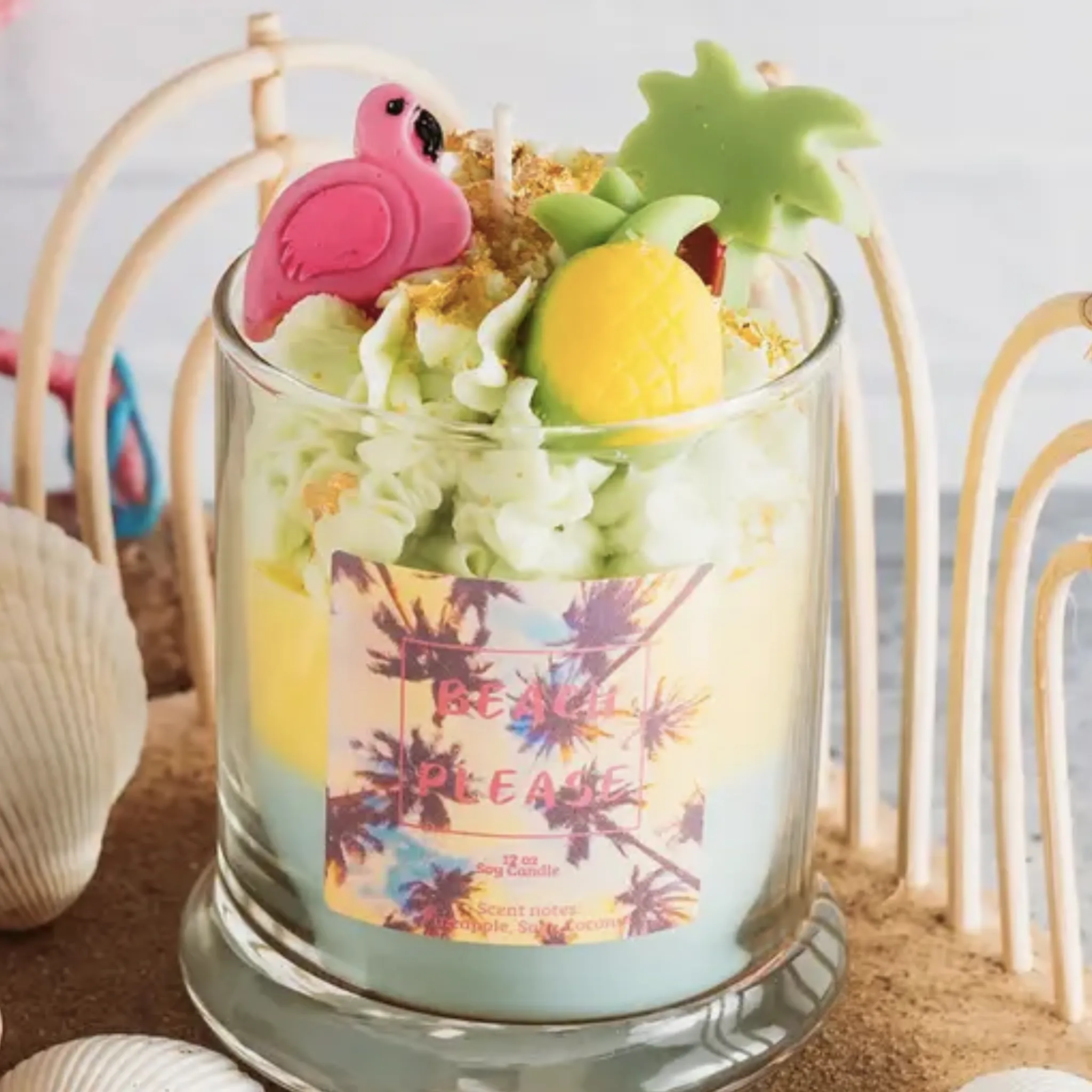 Beach Please Dessert Candle