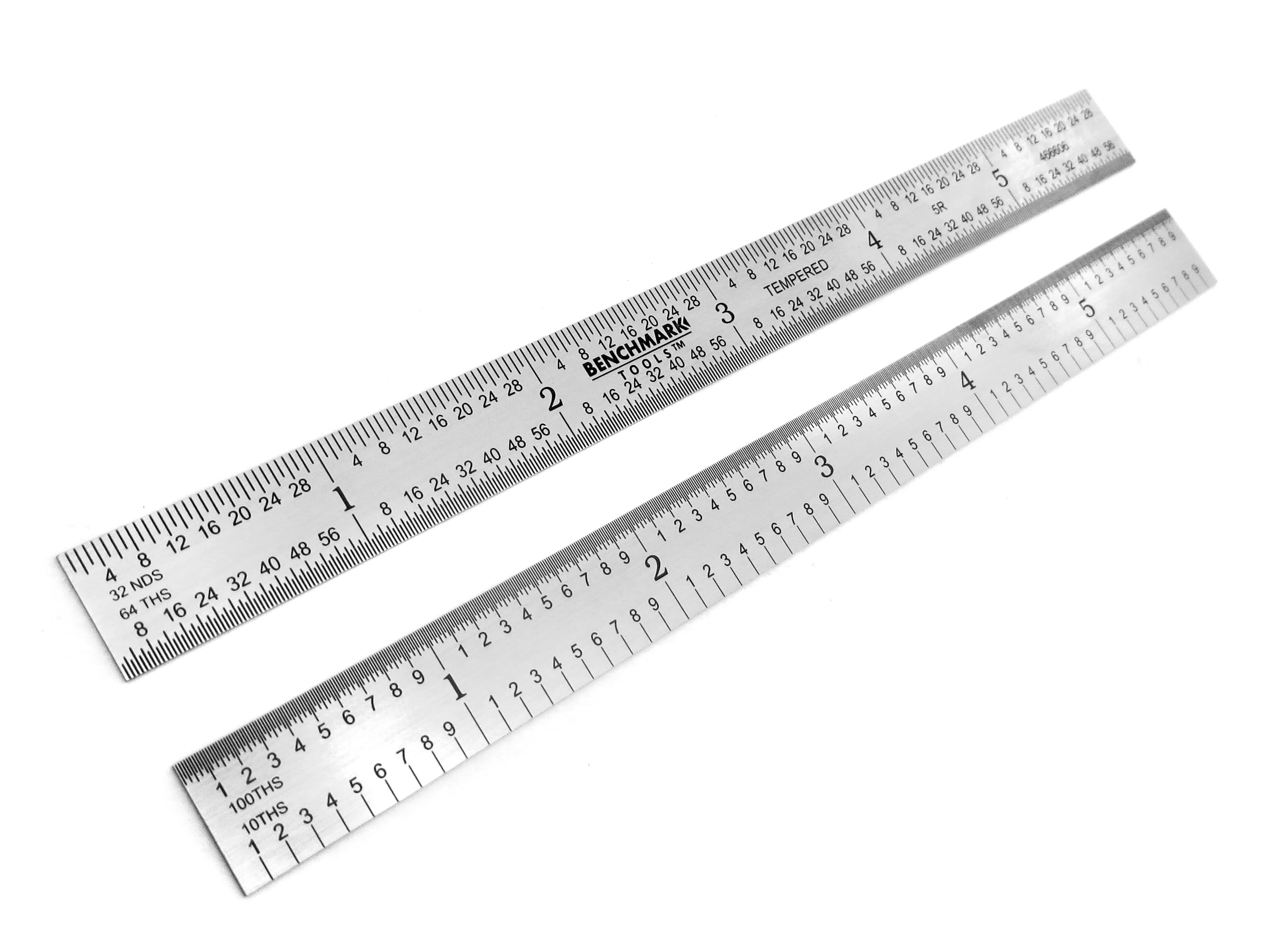 Benchmark Tools™ Flexible 6" 5R Brushed Steel Machinist Rulers