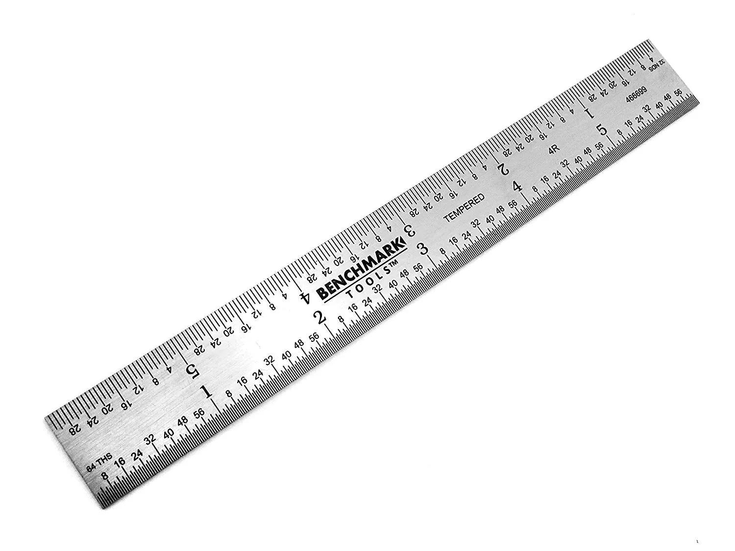 Benchmark Tools™ Rigid 6" 5R Satin Chrome Machinist Rulers