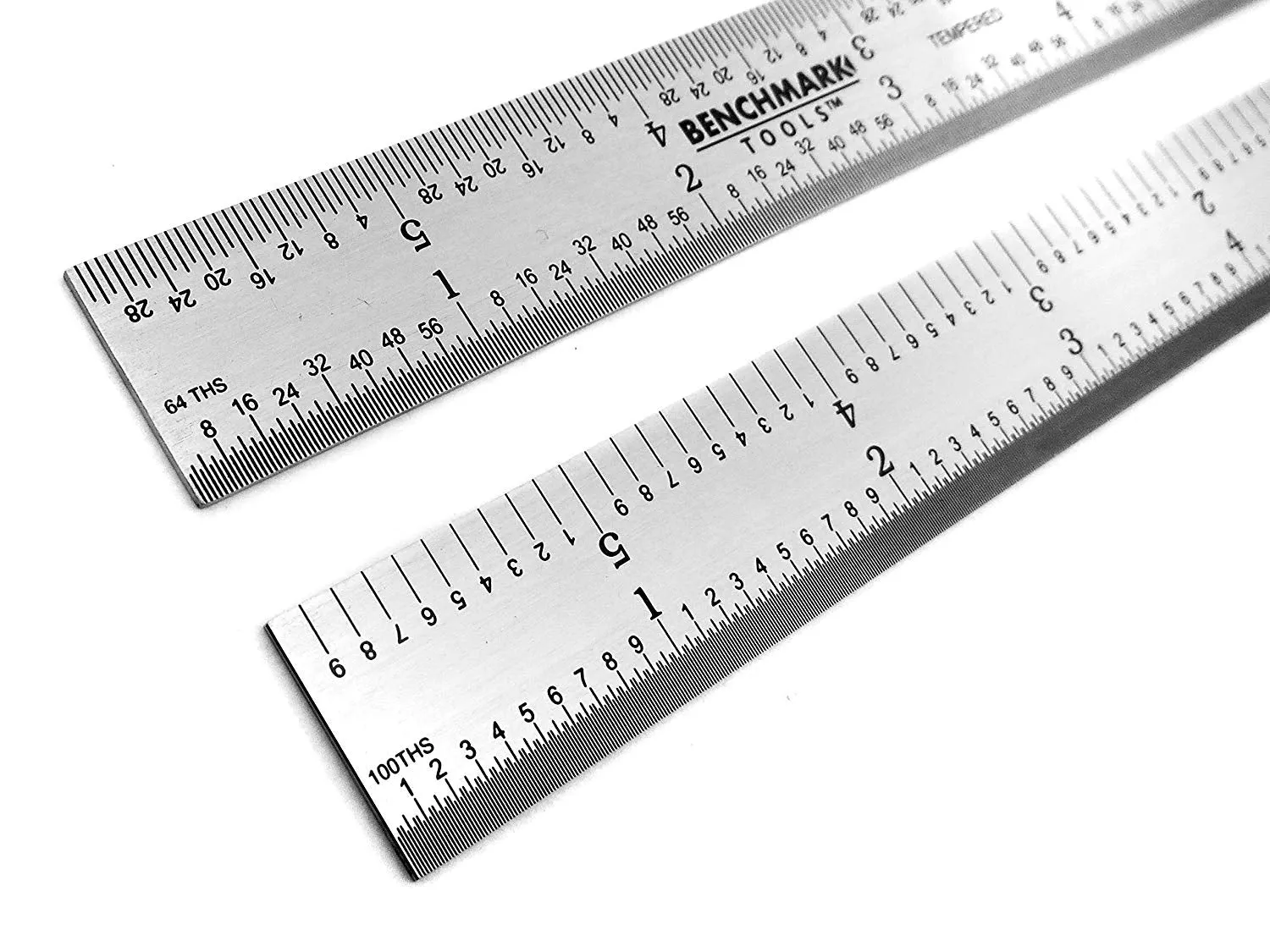 Benchmark Tools™ Rigid 6" 5R Satin Chrome Machinist Rulers