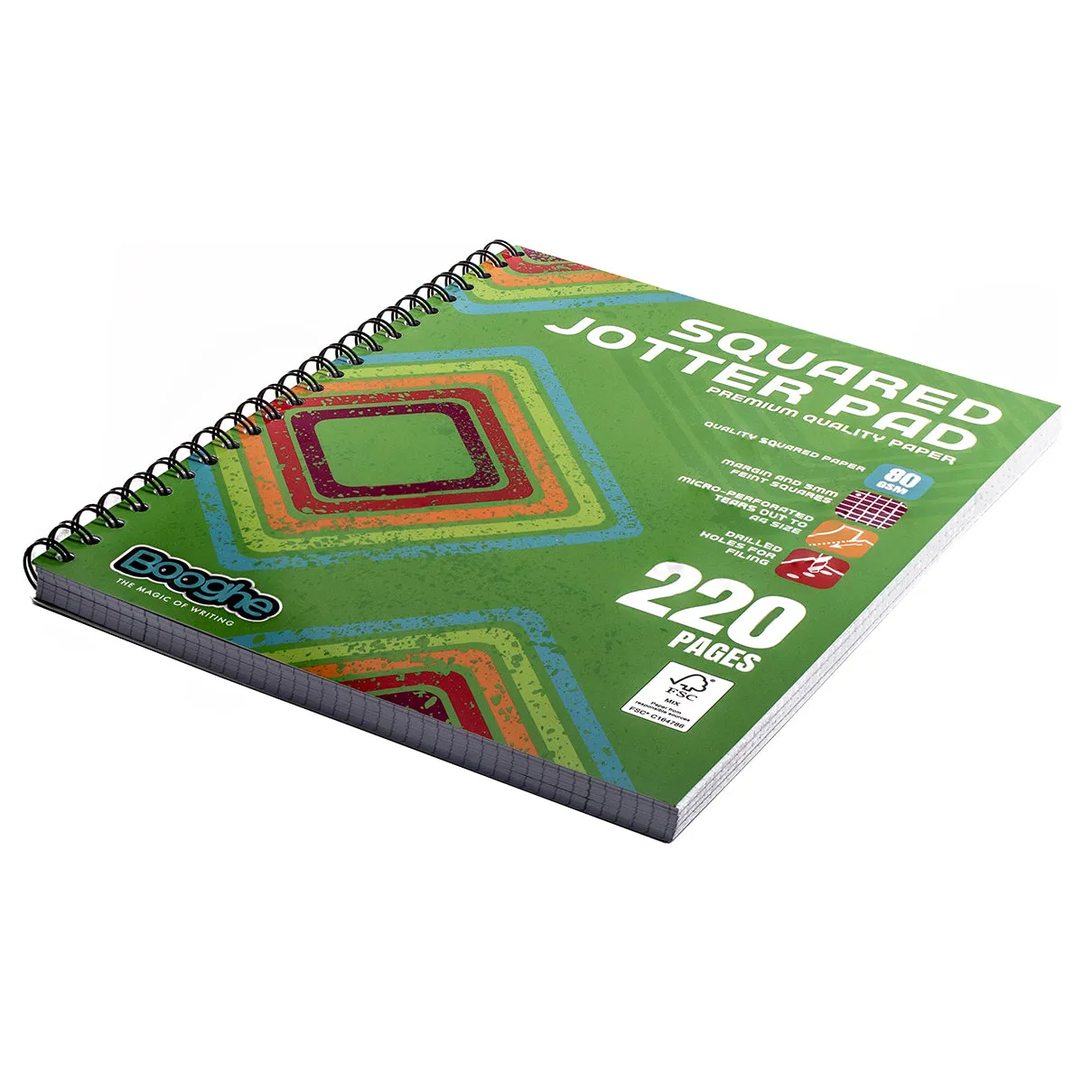 Booghe A4 Squared Jotter Pad (220 Pages)