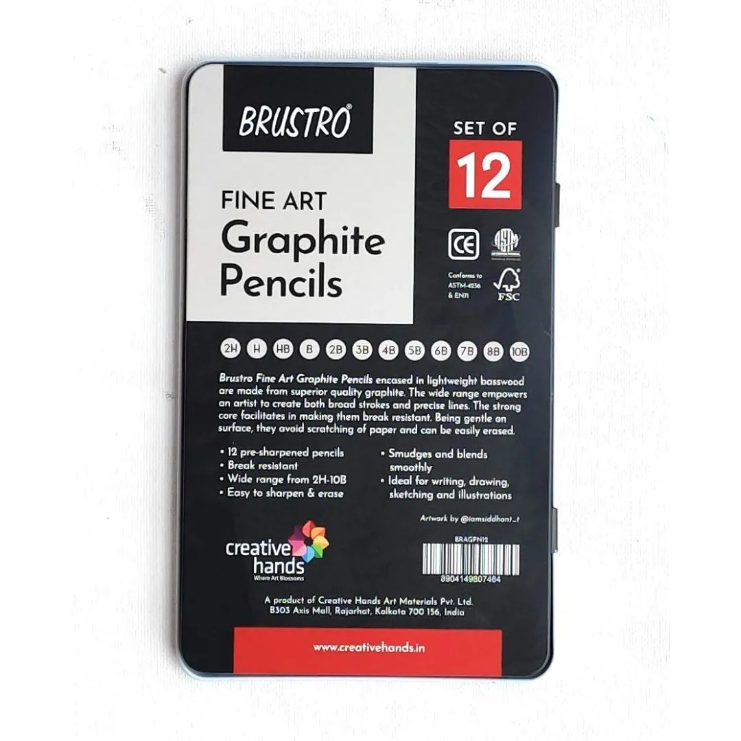 Brustro Artists Fineart Graphite Pencil Set of 12