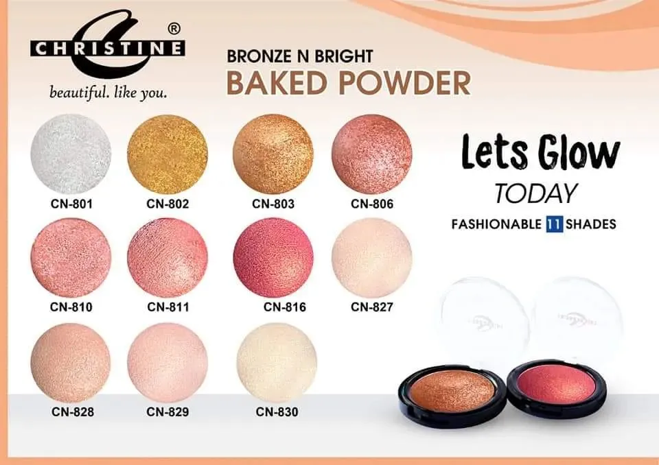 CHRISTINE BRONZE N BRIGHT BAKED POWDER CN-802