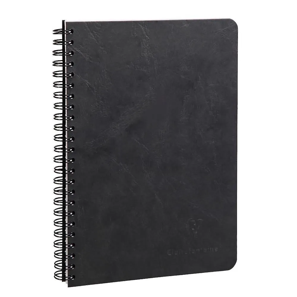 Clairefontaine Age-Bag A5 Coilbound Notebook, Ruled, Black