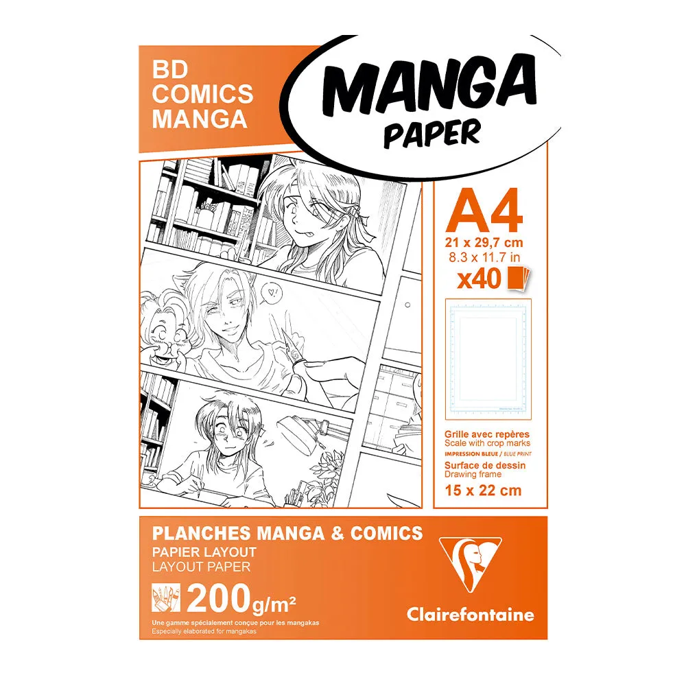 Clairefontaine Manga BD/Comic pack A4 40 Sheets S.F.