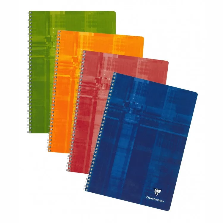 Clairefontaine Wirebound Notebook - Ruled w/margin 50 sheets - 8 1/4 x 11 3/4 - Assorted