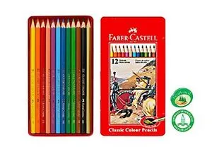 Colour Pencil Fabercastell Metal Tin 12 Colours