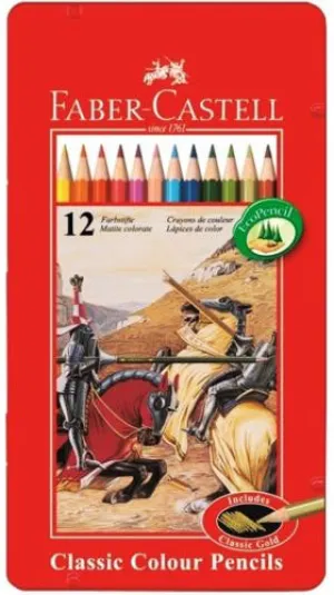 Colour Pencil Fabercastell Metal Tin 12 Colours