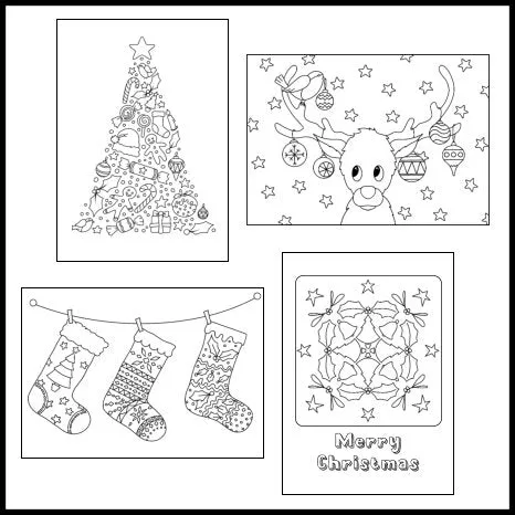 Colour Your Own Cards Christmas Pack - by Lucy Jackson