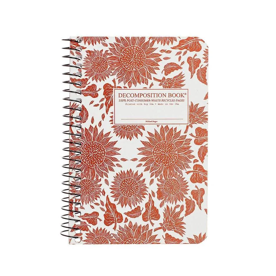 Decomposition Pocket Notebook, Coilbound - Sunflowers