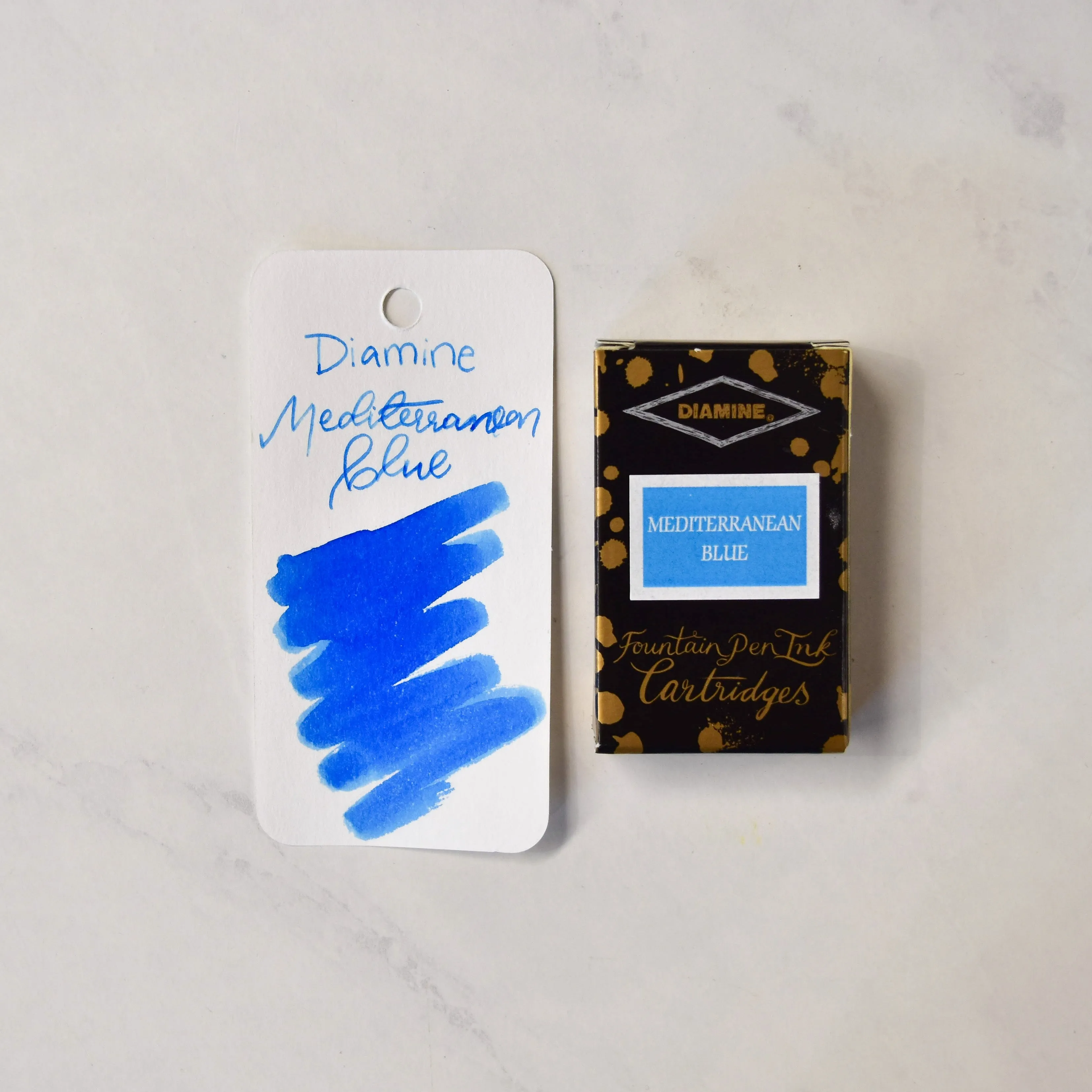 Diamine Mediterranean Blue Ink Cartridges - Pack of 18