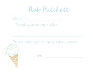 Easy Breezy Ice Cream Thank You Notes