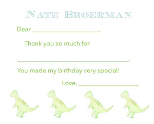 Easy Breezy T-Rex Thank You Notes