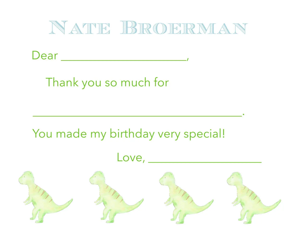 Easy Breezy T-Rex Thank You Notes