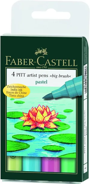 FABER-CASTELL PITT Artist Big Brush Pen "Pastel colors" Wallet of 4