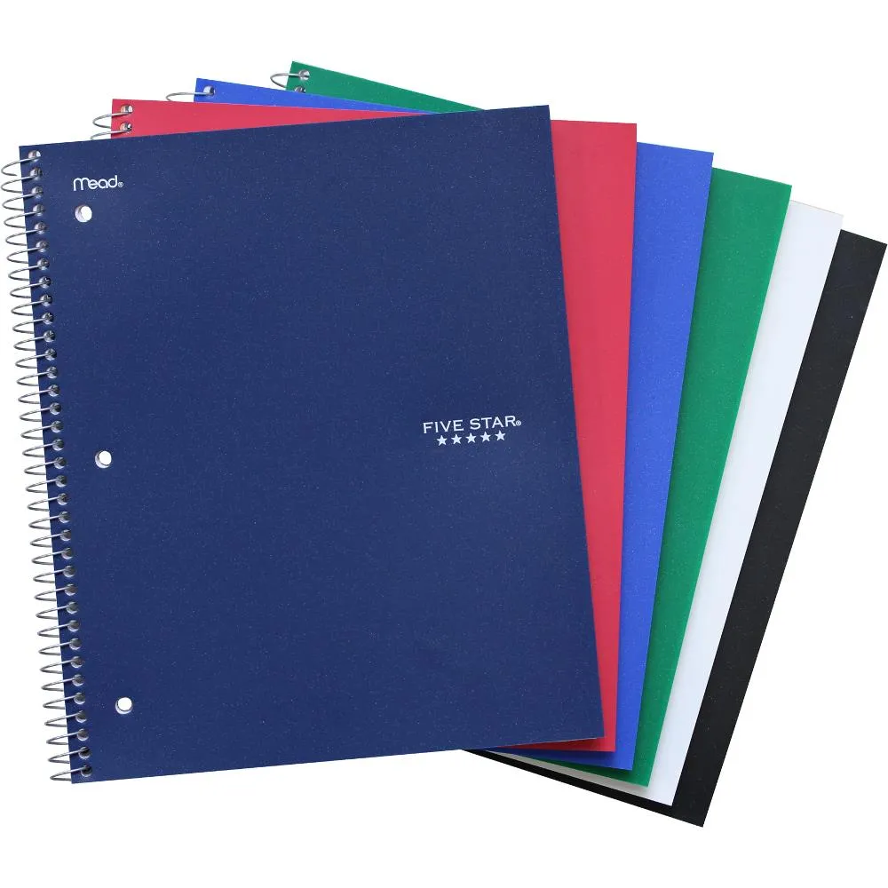 Five Star Ruled Notebook Coil-Bound 8.5x11" 200pg (Varied Colours)