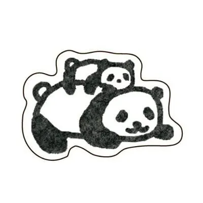 Furukawashiko Washi Flake Stickers - Lounging Pandas