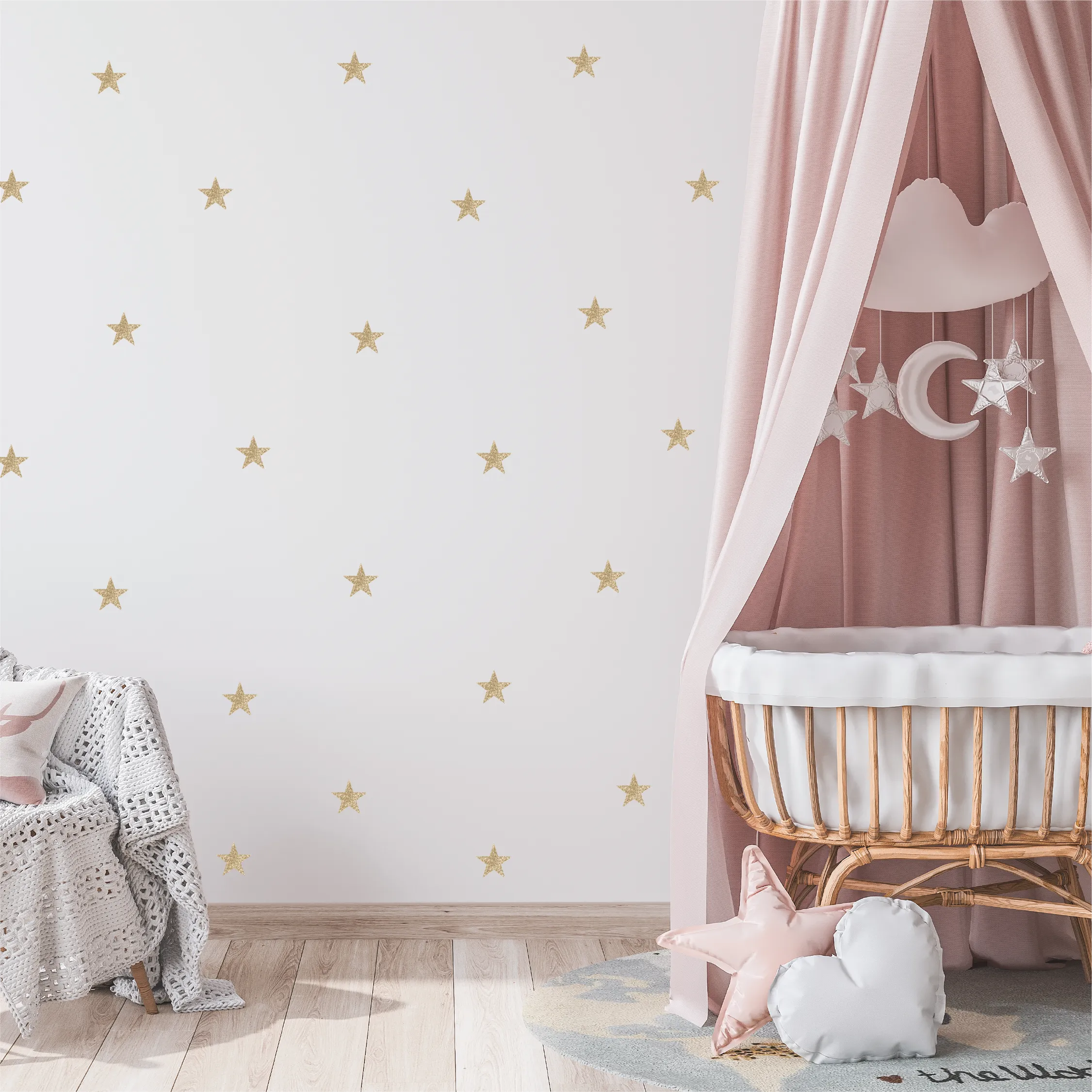 Glitter Stars Fabric Decal