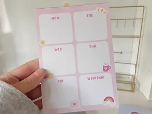 Kawaii Weekly Planner A6 Memo Pad