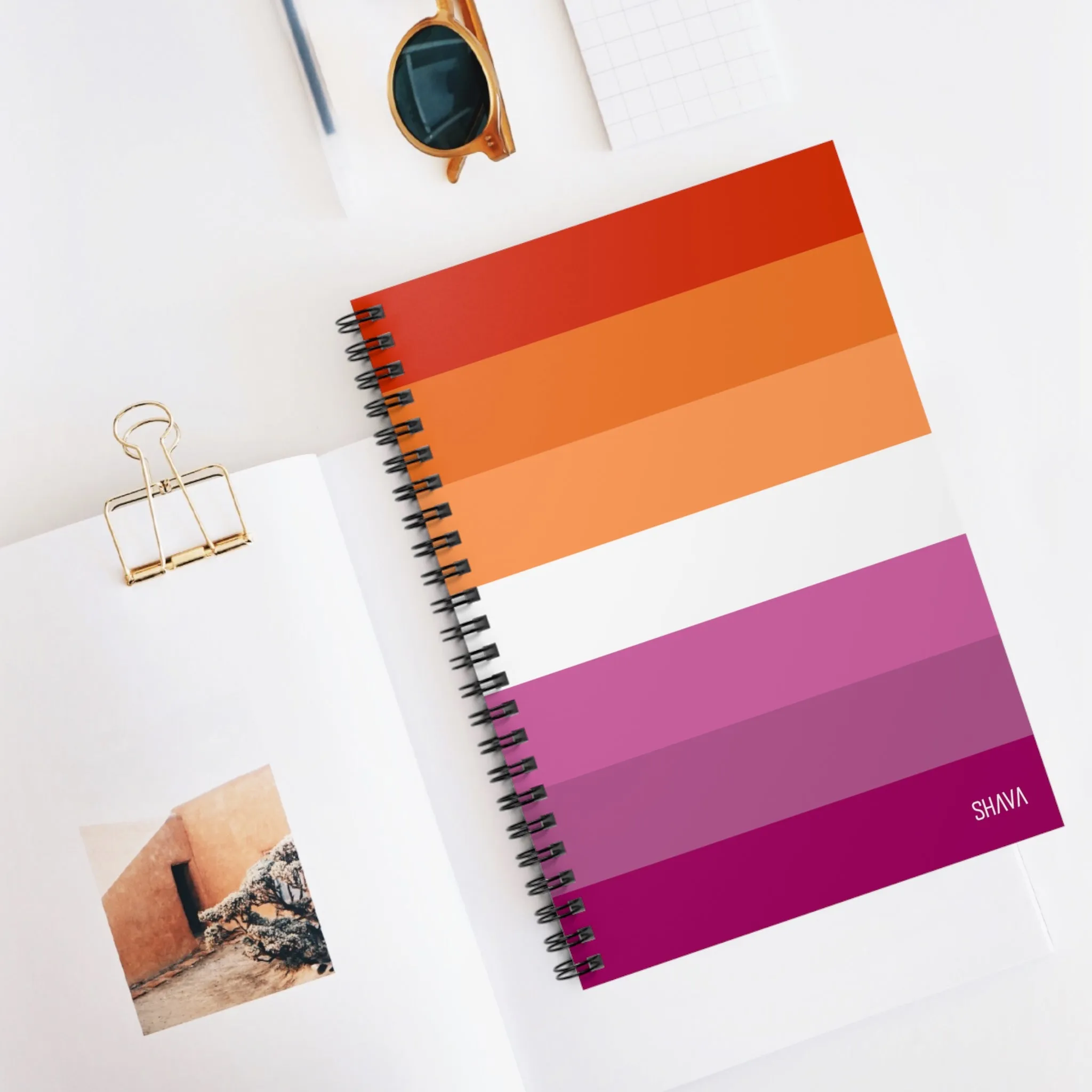 LGBTQ Spiral Notebook - Ruled Line - Lesbian Flag