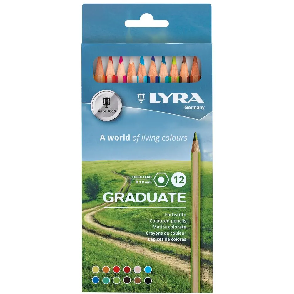 Lyra Graduate Coloured Pencils 12/Pkg Assorted Colours