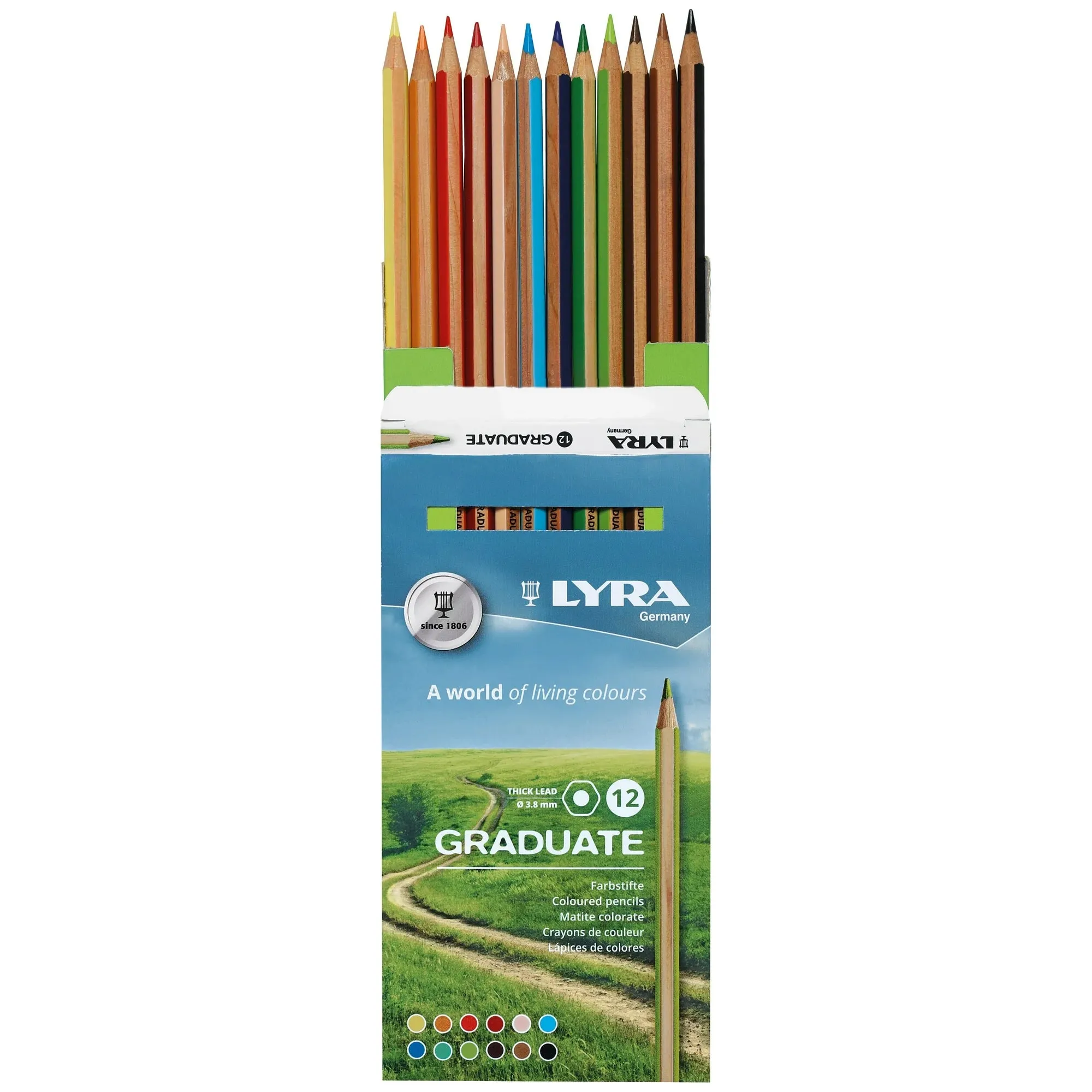 Lyra Graduate Coloured Pencils 12/Pkg Assorted Colours