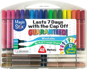 Magic Tri Stix Color Markers - 48 pack includes Global Skin Tones