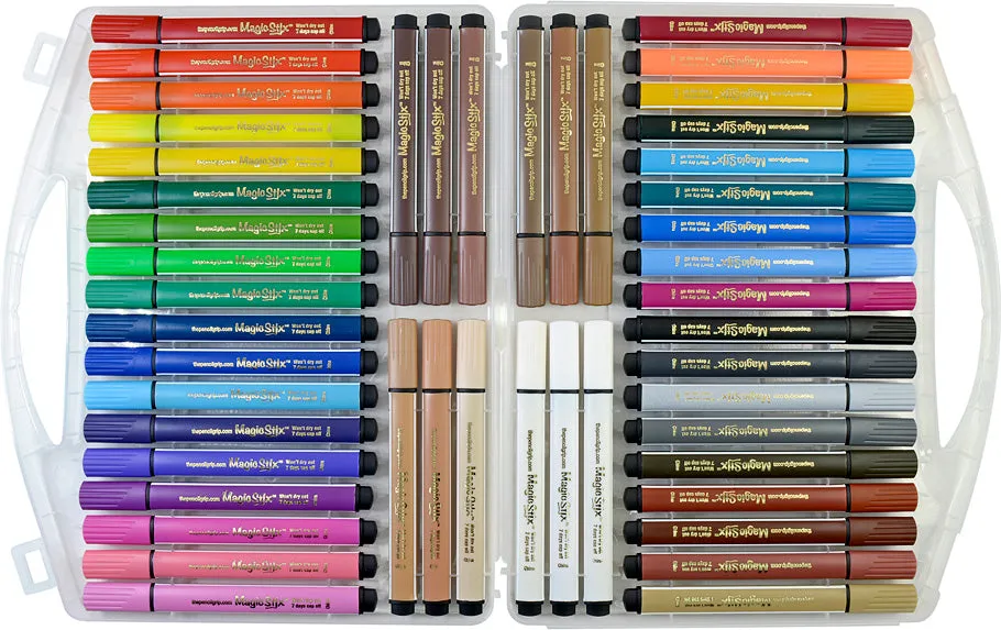 Magic Tri Stix Color Markers - 48 pack includes Global Skin Tones