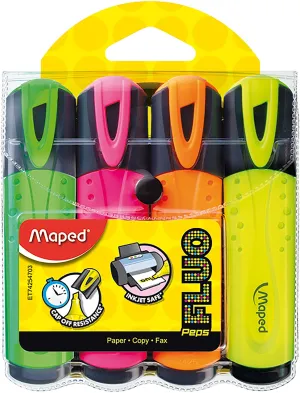 Maped Fluo Peps Highlighter Classic - (Pack of 4)