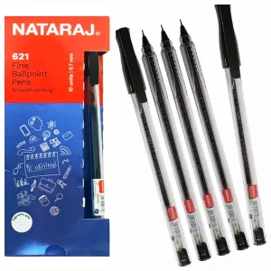 Nataraj - 621 Fine Ballpoint Pen - 10 Pcs. Black