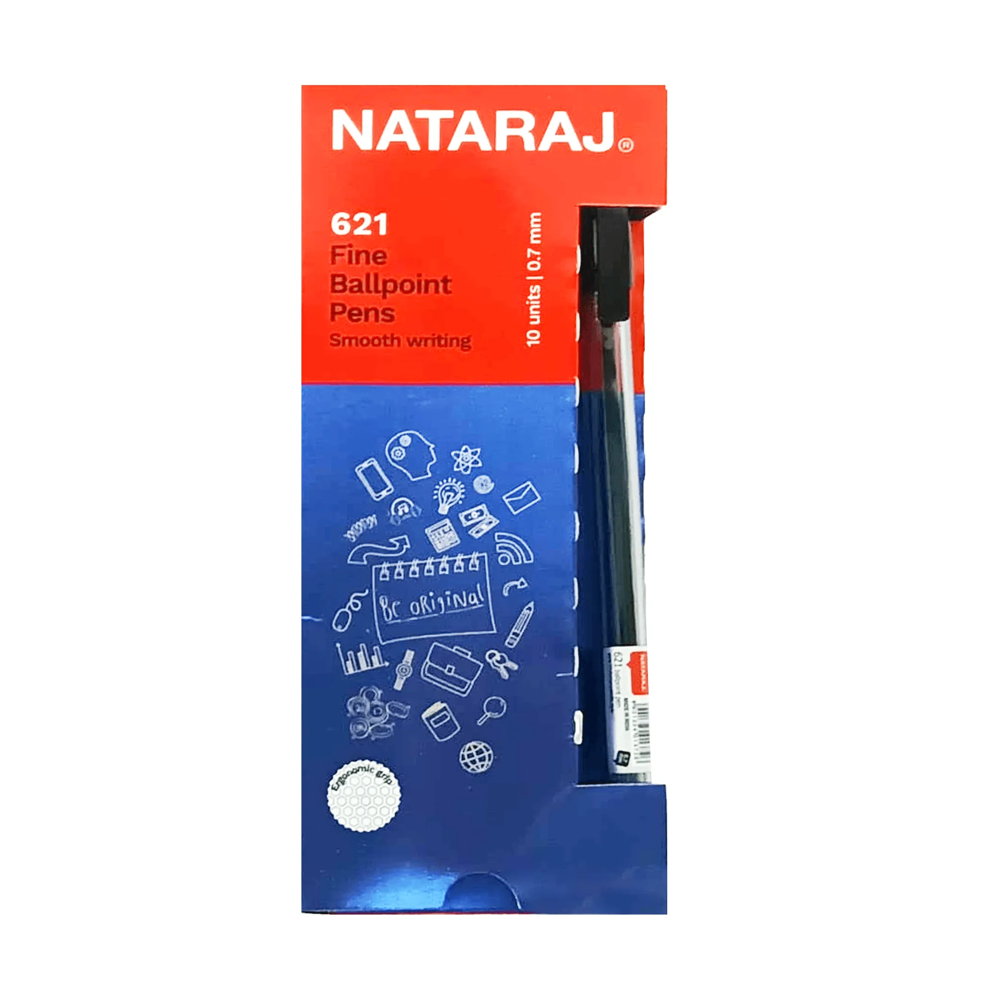 Nataraj - 621 Fine Ballpoint Pen - 10 Pcs. Black