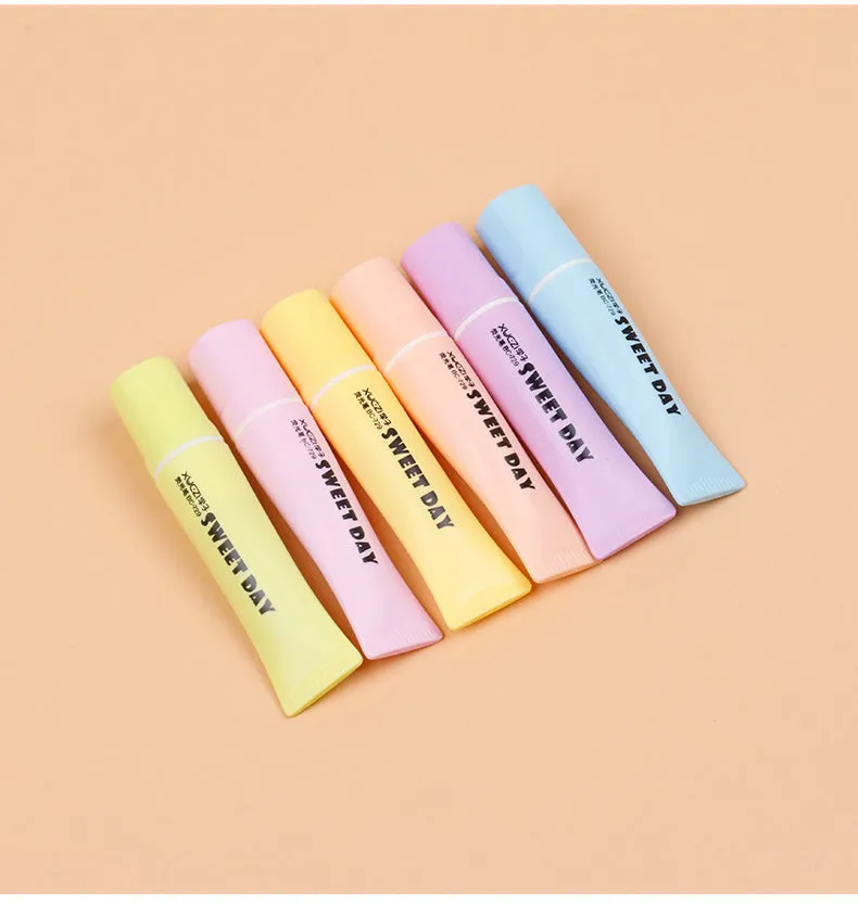 PACK OF 6 TOOTHPASTE STYLE HIGHLIGHTER