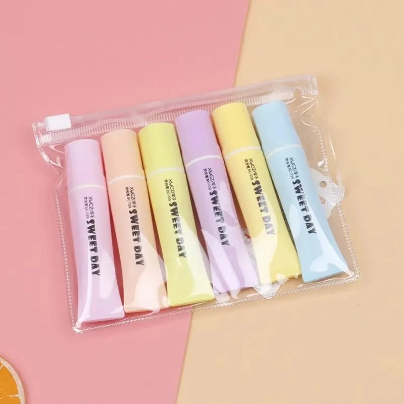 PACK OF 6 TOOTHPASTE STYLE HIGHLIGHTER