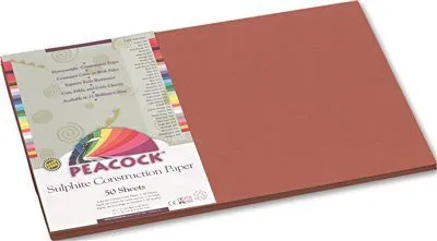 Peacock Sulphite Construction Paper 76 Lbs. 12 X 18 Brown 50 Sheets/Pack