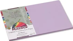 Peacock Sulphite Construction Paper 76 Lbs. 12 X 18 Lilac 50 Sheets/Pack