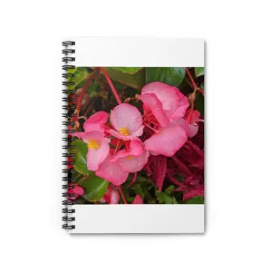 Pink Flowers Spiral Notebook - Ruled Line