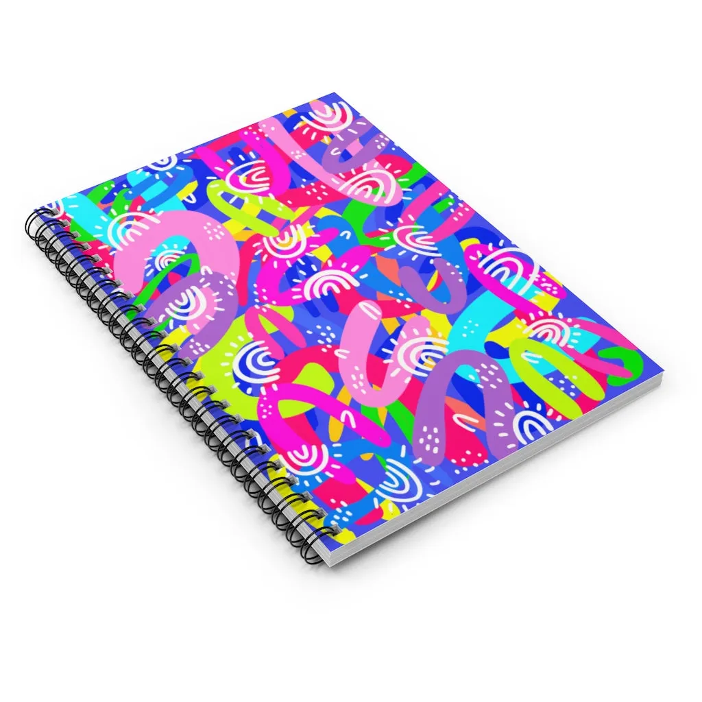 Purple Abstract Spiral Notebook - Ruled Line